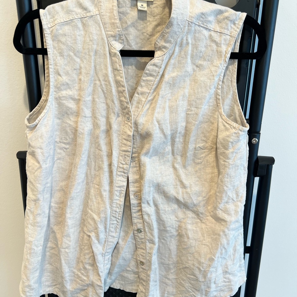 Vintage Beige 100% Linen Top